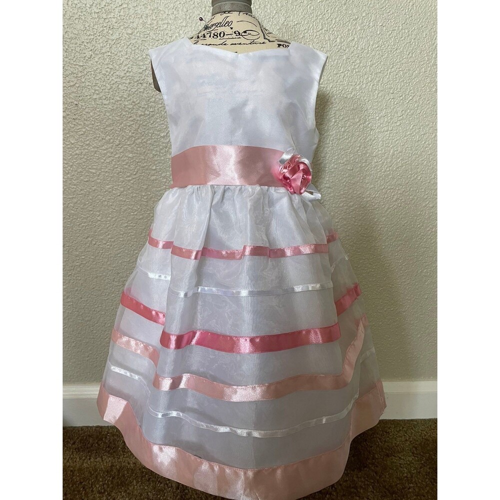 La Princess White & Pink Design Toddler Dress / Size 24M